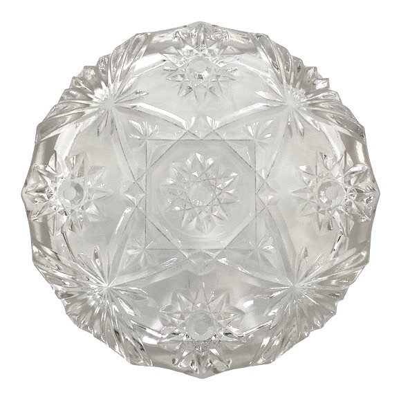 Anchor Hocking Ashtray Clear Heavy Glass Star Of David Pattern MCM Vintage EUC - Picture 9 of 15